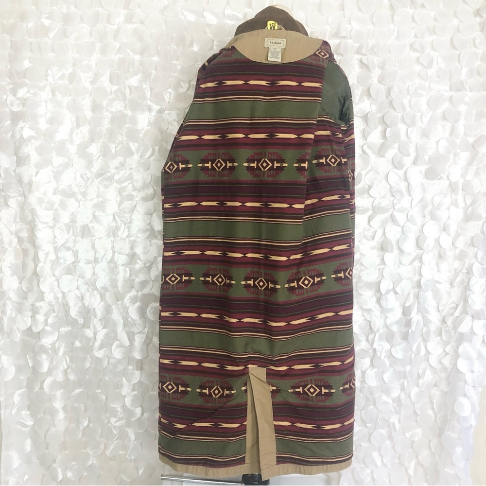 Vintage LL Bean womens medium Tan Long Duster coat, flannel lined - Picture 8 of 12